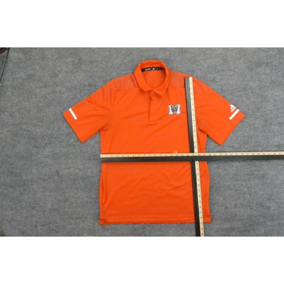 Adidas Polo Shirt Mens Med Orange Mercer Bears NCAA Short Sleeve‎ - Picture 7 of 10